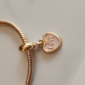 Last One Love Gold Light Pink Enamel Heart Charm